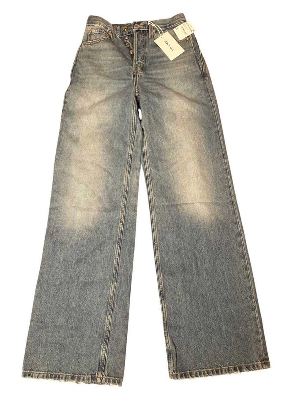 Frame 1978 High Rise Straight Jeans Size 24 Button Fly Light Distress New W/Tags
